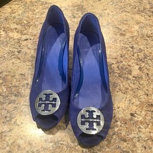 Tory Burch Blue Wedge 8.5
